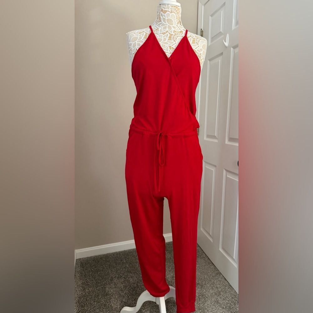 Elegant Red Women's Jumpsuit size small